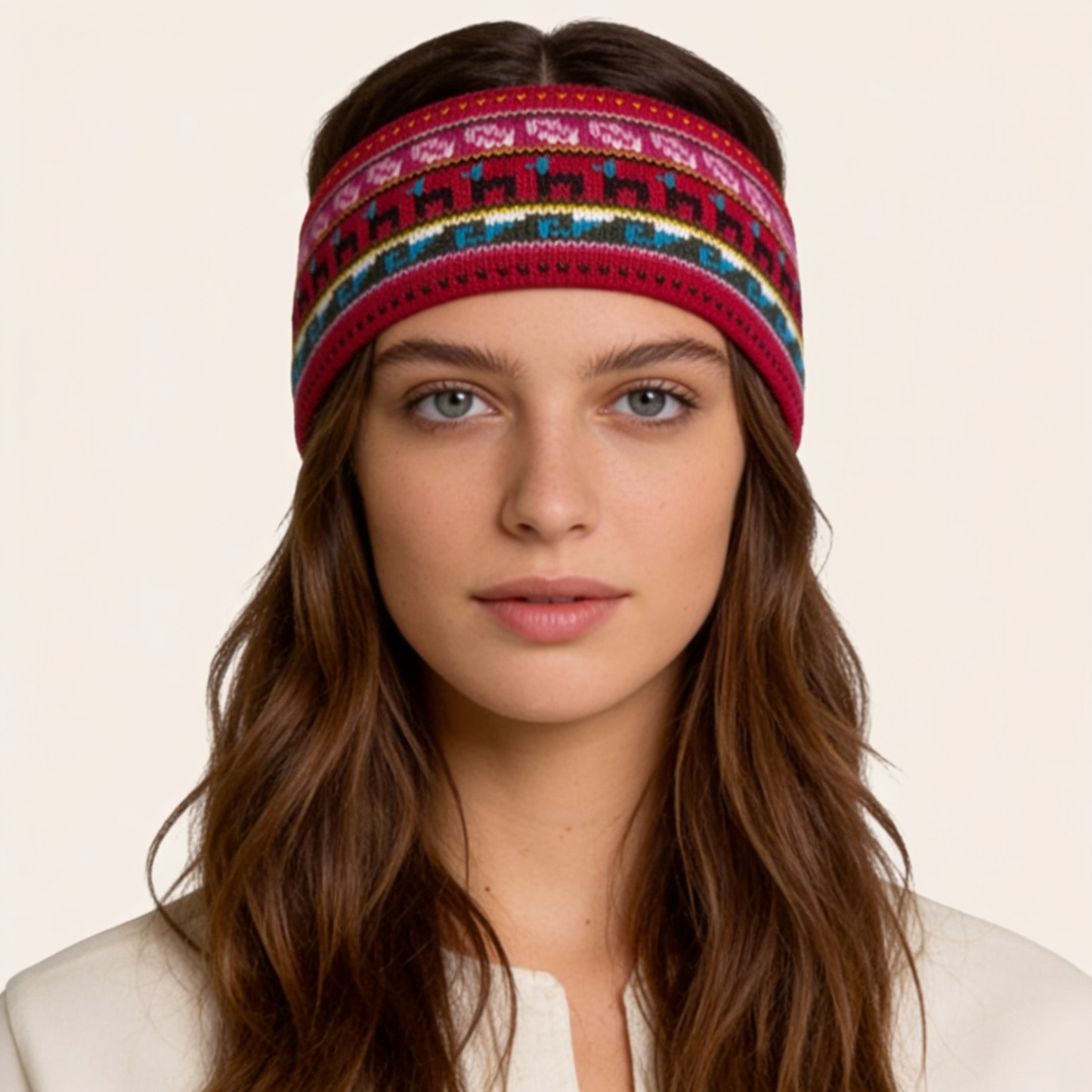 Alpaca & Cotton Headband – Red