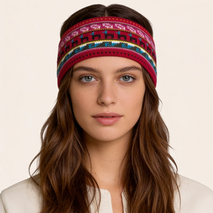 Alpaca & Cotton Headband – Red