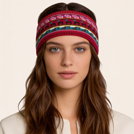 Alpaca & Cotton Headband – Red