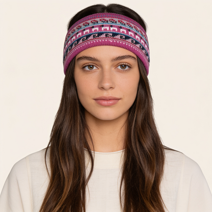 Alpaca & Cotton Headband – Grey Pink