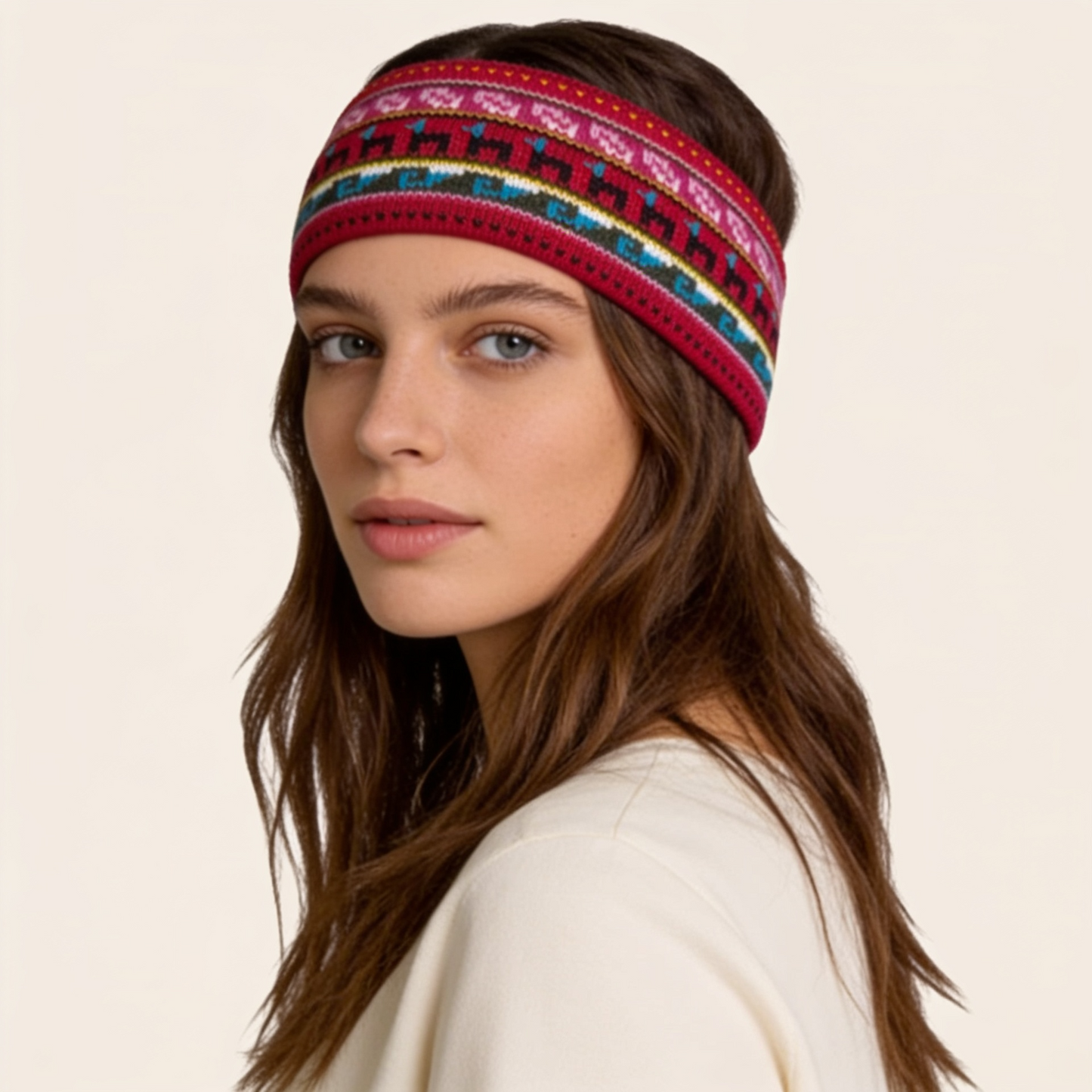 Alpaca & Cotton Headband – Red