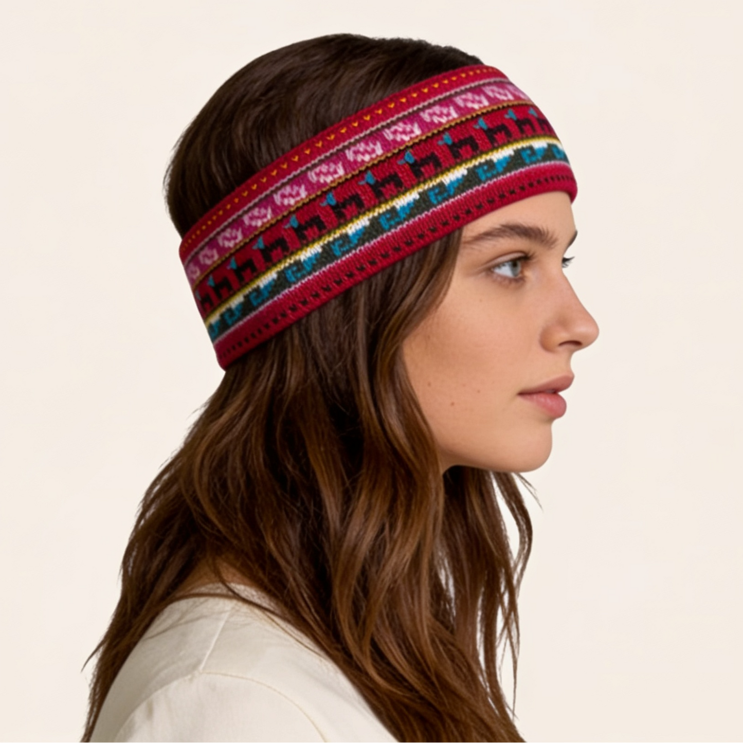 Alpaca & Cotton Headband – Red