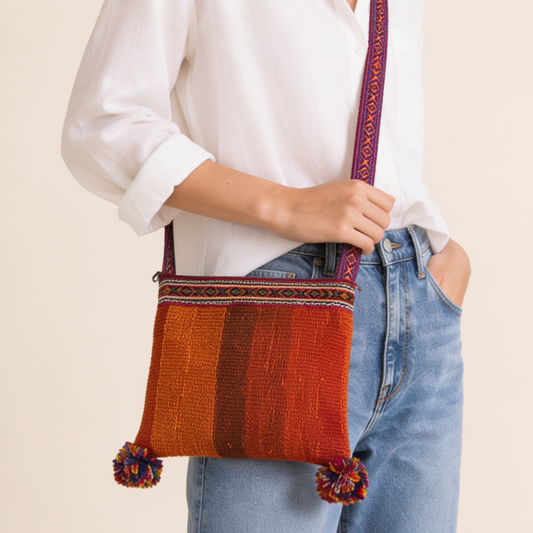 Orange Wool Shoulder Bag